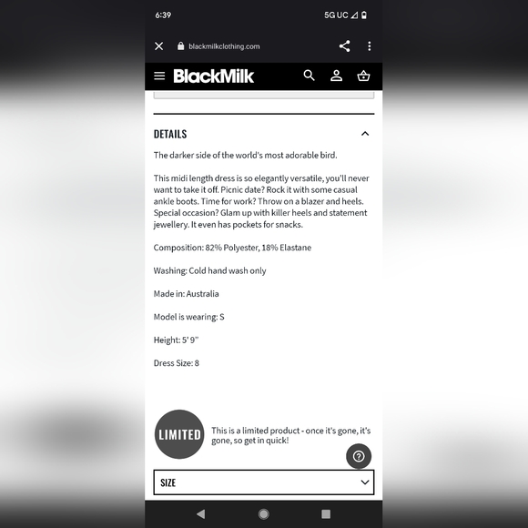 MIDNIGHT HUMMINGBIRD POCKET MIDI DRESS - LIMITED - Picture 4 of 9